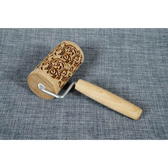 STODOLA Engraved Wooden Rolling Bin FOLK DECORATIVE Pattern Baking Design - Picture 2 of 9